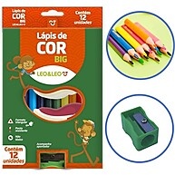 Lápis de Cor Jumbo Leo&Leo: 12 Cores + Apontador! - imagem 2