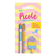 Kit Picolé Leo&Leo 4 Peças – Lápis, Borracha e Apontador - imagem 2