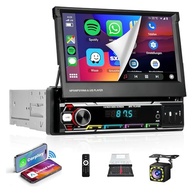 Rádio Automotivo Podofo Single Din com Apple CarPlay e Android Auto Sem Fio - Tela Dobrável 7" HD Touchscreen - imagem 2