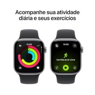 Apple Watch Series 11 GPS 42mm Alumínio Cinza Sideral com Pulseira Preta M/G: Seu Parceiro Inteligente para Saúde e Treino - imagem 4