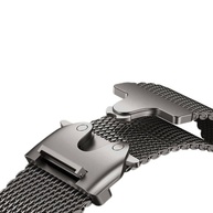 Pulseira masculina de malha milanesa compatível com relógio Apple Ultra 2/Ultra de 49 mm, 46 mm, 45 mm e 44 mm, pulseira ajustável com fivela de metal estilo paraquedas para iWatch SE séries - imagem 1