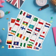 Adesivos de Bandeiras do Mundo - 120 Peças para Viagens, Decoração e Aprendizado - imagem 1
