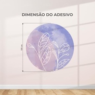Adesivo de Parede Círculo Floral em Aquarela 1m - Decoração Moderna para Sala e Quarto - imagem 4
