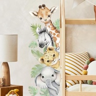 Decalques de Parede Animais da Selva em Aquarela | Tigre, Elefante, Girafa | Removíveis | Ideal para Berçário, Quarto Infantil e Sala de Jogos - imagem 5