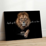 Quadro Decorativo Leão Aquele que te Guarda Salmos 130x90cm - Tecido Premium com Estampa em Alta Definição - imagem 4
