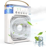 Ventilador Portátil Mesa 3 Velocidades + Mini Ar Condicionado Umidificador com LED RGB - imagem 1