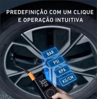 Compressor de Ar Digital Portátil USB 2000mAh 50W: Inflador Inteligente para Carro, Moto e Bicicleta com Display LED - imagem 4