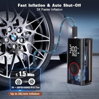 Compressor de Ar Portátil PumpX: Inflador de Pneu Sem Fio 150PSI com Medidor Digital e Desligamento Automático - imagem 5