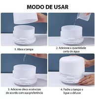 Umidificador de Ar com Purificação, Difusor de Aromas e LED Colorido - Portátil Silencioso - imagem 3