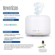 Umidificador de Ar Ultrassônico 500ml com LED RGB e Controle Remoto – Ideal para Aromaterapia e Ambientes Confortáveis - imagem 3