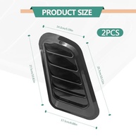 Kit 2 Saídas de Ar Capô Carro Universal Turbo Decorativo ABS Preto - imagem 3