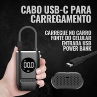 Compressor de Ar Digital Portátil: Calibrador Inteligente com Lanterna LED para Pneus de Carro, Moto, Bike e Mais! - imagem 3