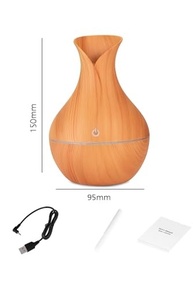 Umidificador de Ar Ultrassônico com Aromatizador e Luz LED - 130ml - Design Madeira Clara - imagem 4