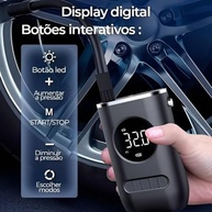 Calibrador e Bomba de Ar Portátil: Compressor USB-C para Pneus de Bike, Moto e Carro - imagem 4