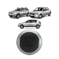 Difusor de Ar Central e Lateral para Logan, Sandero e Duster - Preto com Aro Prata - imagem 1