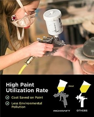 InoKraft Kit Básico de Pistola de Pulverização Ar D1 LVLP 1,3mm - Ideal para Pintura Profissional de Carros e Casas - imagem 5