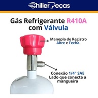 Gás Refrigerante R410a 750g com Válvula - Kit 2 Unidades para Recarga de Ar Condicionado - imagem 4