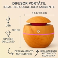 Umidificador de Ar Ultrassônico USB com LED RGB - Aromatizador Silencioso 130ml - imagem 4