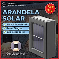 Arandela Solar LED 2 Focos: Iluminação Externa Inteligente - imagem 1