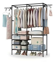 Organizador Multiuso Arara + Cabideiro + Sapateira + Prateleiras para Closet e Quarto - imagem 2