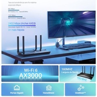 Roteador TP-Link Archer AX53, WiFi 6, Gigabit Dual Band Wireless Cable, Velocidade WiFi até 2402Mbps/5GHz+574Mbps/2.4GHz, 4 Gigabit LAN Ports, Ideal para jogos Xbox/PS4/Steam & 4K/8K - imagem 3