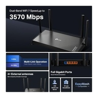TP-Link Archer BE220 WiFi 7, 3,6 Gbps, banda dupla, 1 x 1 G WAN + 4 x 1 G LAN, 4 antenas, EasyMesh, HomeShield, compatível com todos os ISPs - imagem 4