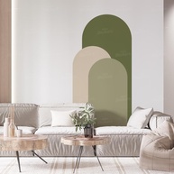 Adesivo Decorativo Arco de Cores Neutras - Lavável, Fácil Aplicação, Design Moderno para Sala e Quarto - imagem 1