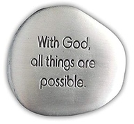 Pedra Calmante com Frase Inspiradora 'With God All Things Are Possible' - 3,8cm - imagem 2