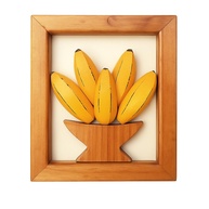 Quadro de Madeira Artesanal com Bananas - Decoração Rústica para Cozinha e Área Gourmet - imagem 1