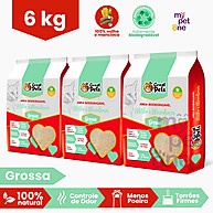 Areia Biodegradável para Gatos: Kit com 3x2kg Great Pets - imagem 1