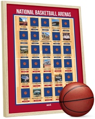 Pôster Interativo de Basquete Arena Scratch Off - Mapa de Arenas NBA para Fãs de Basquete - imagem 1