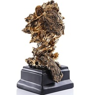 Leão de Arenito Dourado H&W – Estátua de Decoração para Casa e Escritório – Presente Elegante e Coleção Exclusiva - imagem 5