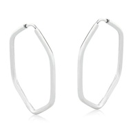 Argolas Prata 925 Hexágono 12mm: Elegância Atemporal - imagem 1