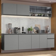 Armário de Cozinha Suspenso 240cm Cinza Nice Madesa - Design Moderno e Funcional - imagem 1