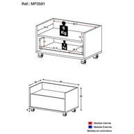 Gabinete Armário de Banheiro 60cm com Rodízios | Multimóveis Branco | Organização Moderna e Prática - imagem 5