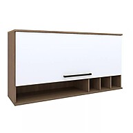 Armário Aéreo 1 Porta Basculante Evolution Plus Tannat/Branco - imagem 1