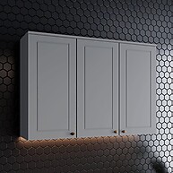 Armário Aéreo Cozinha 120cm: Emily Espresso Cinza - imagem 1