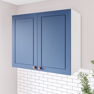 Armário Aéreo Cozinha 80cm: Pérola Yescasa Branco/Azul - imagem 1