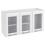 Armário Aéreo Cozinha Topázio: 3 Portas e Vidro! - imagem 1