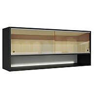 Armário Aéreo Preto 120cm: Vidro e Nicho! - imagem 1