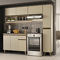 Armário Atlanta Slim Amêndoa: Cozinha Moderna e Compacta - imagem 1