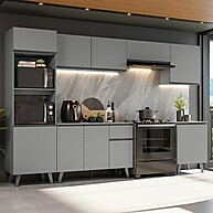 Armário de Cozinha 320cm Cinza Nice Madesa – Espaço e Estilo na Sua Cozinha - imagem 1