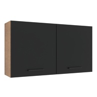 Armário de Cozinha Aéreo 120 cm com 2 Portas – Rustic/Preto Agata Madesa - imagem 1