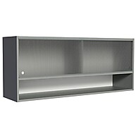 Armário de Cozinha Aéreo com 2 Portas de Correr e 1 Nicho Cinza - imagem 1