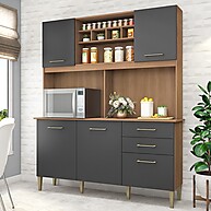 Armário de Cozinha com 5 Portas e 2 Gavetas: Organize Sua Cozinha com Estilo - imagem 1
