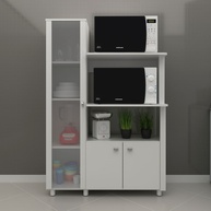 Armário de Cozinha com Cristaleira 3 Portas Branco - Organize sua cozinha com estilo - imagem 1