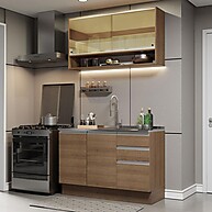 Armário de Cozinha Compacta 120cm Rustic Glamy Madesa 02 - imagem 1