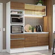 Armário de Cozinha Compacta 180cm Branco/Rustic – Elegância e Praticidade - imagem 1