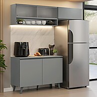 Armário de Cozinha Compacta 200cm Cinza Nice Madesa - imagem 1