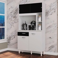 Armário de Cozinha Duda 90cm: Branco e Preto - imagem 1